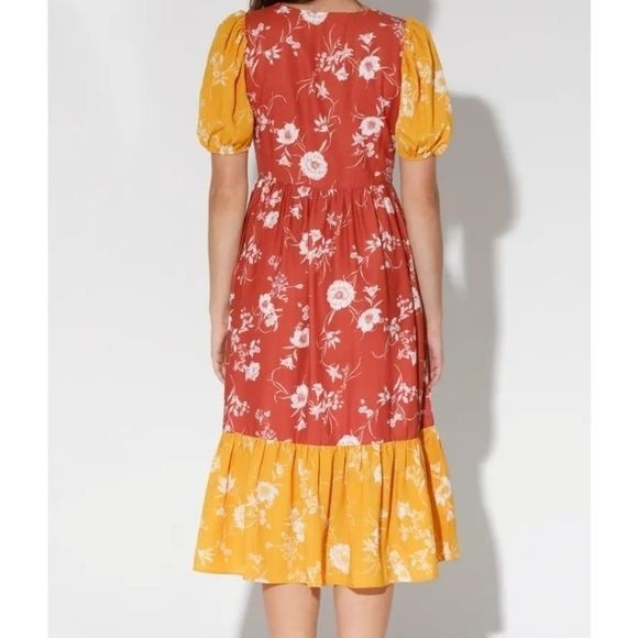 NWT Walter Baker Cara Floral Colorblock Dress - L - Picture 2 of 11